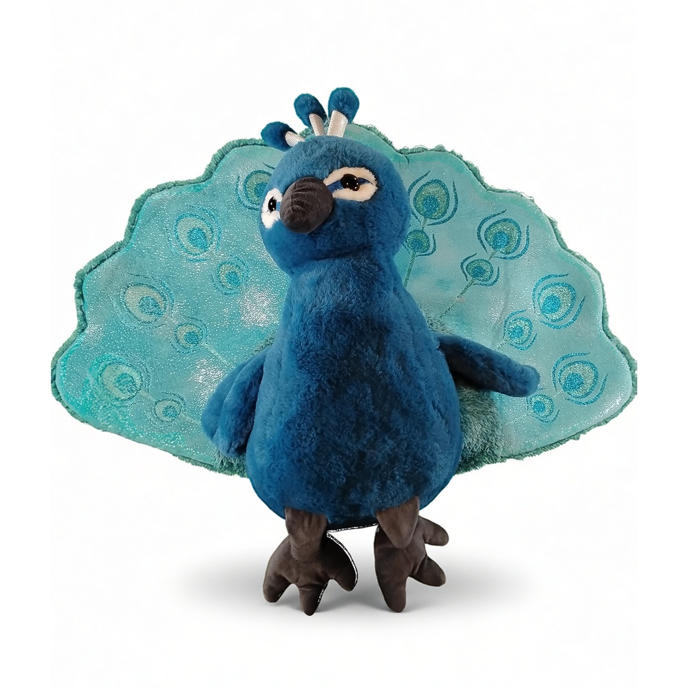 XL Peacock 307472B Large Plush Stuffed Animal Bird 30 Inch Soft Toy Glitter Tail
